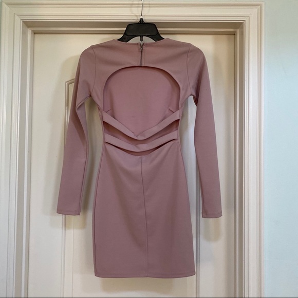 Windsor Cut Out Back Long Sleeves Dark Mauve Dress Size XS - Picture 2 of 12